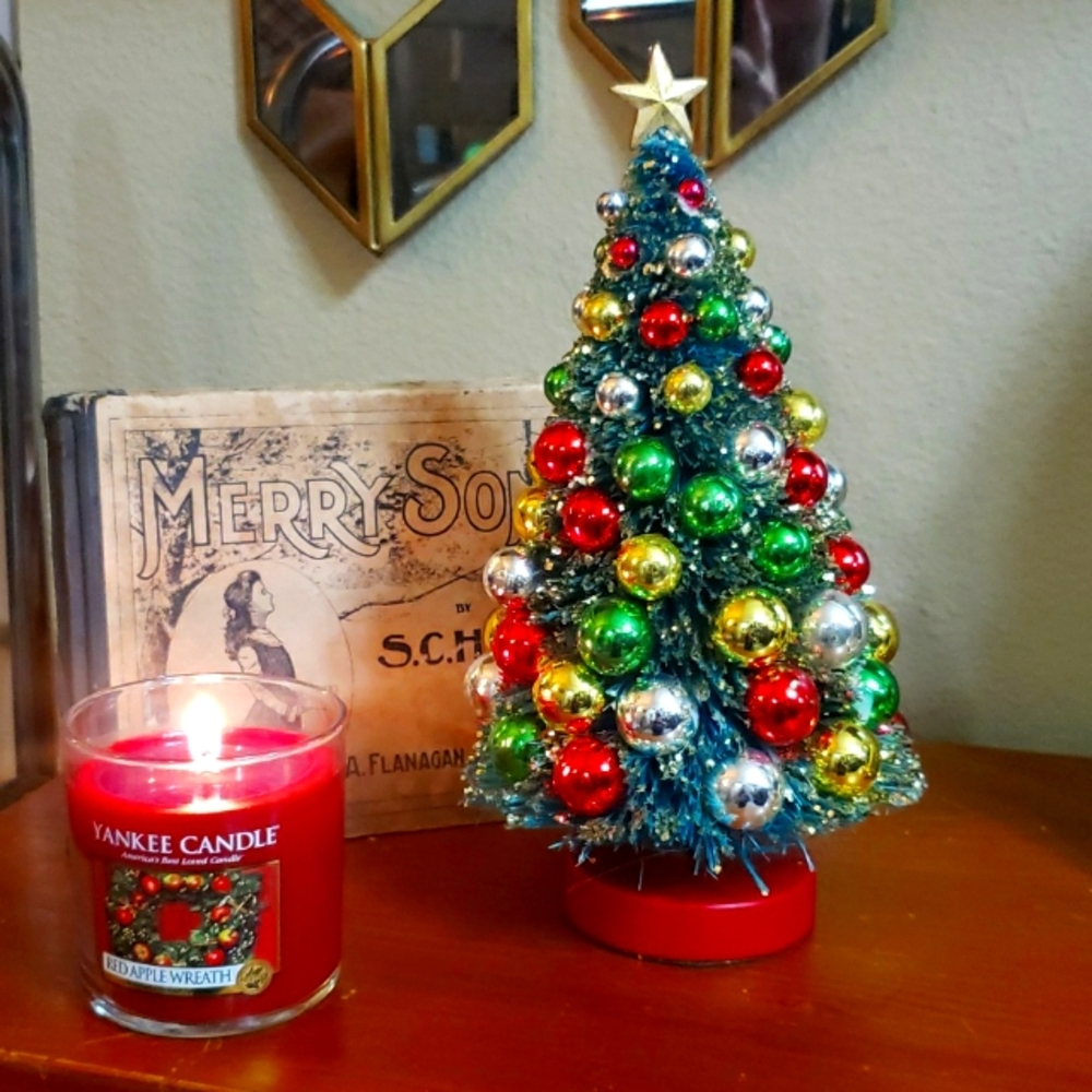 SOLD* Christopher Radko Shiny Brite Bottlebrush Christmas Tree - Picture 1 of 8